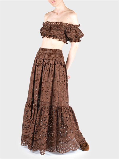 Embroidered broderie anglaise top ERMANNO SCERVINO | D464L607RXT91220